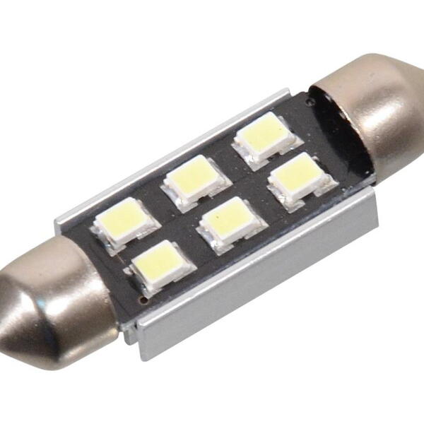 Compass Žárovka 6 SMD LED 12V suf. SV8.5 38mm s rezistorem CAN-BUS bílá