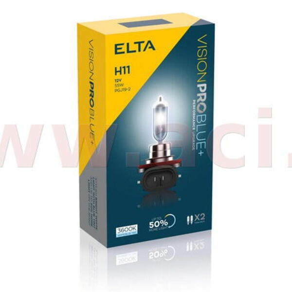 ELTA žárovka H11 55W (patice PGJ19-2) VisionProBlue +50% (sada 2 ks)