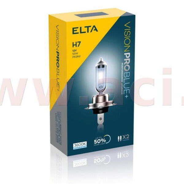 ELTA žárovka H7 55W (patice PX26d) VisionProBlue +50% (sada 2 ks)