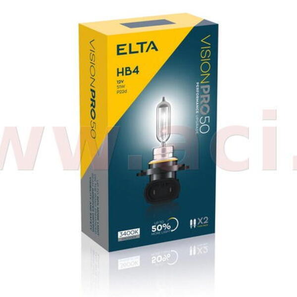 ELTA žárovka HB4 51W (patice P22d) VisionPro +50% (sada 2 ks)