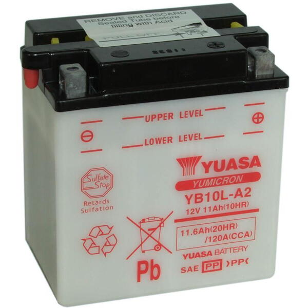 Motobaterie YUASA YB10L-A2 12V 11Ah