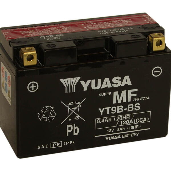 Motobaterie YUASA YT9B-BS 12V 8Ah 120A