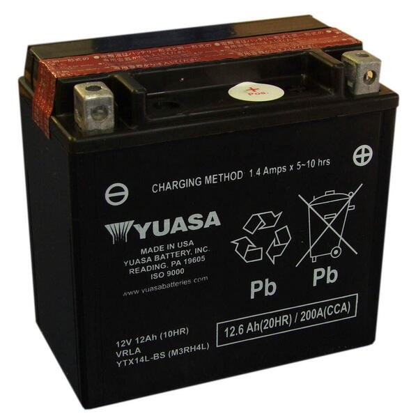 Motobaterie YUASA YTX14L-BS 12V 12Ah 200A