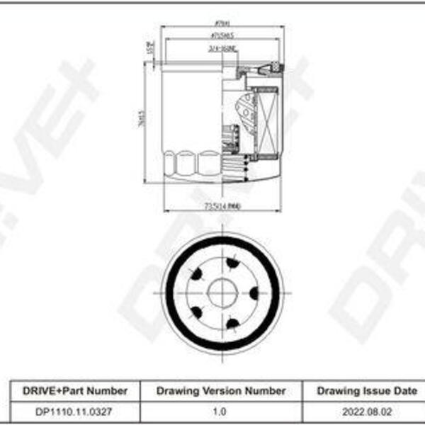 Olejový filtr DRIVE DP1110.11.0327