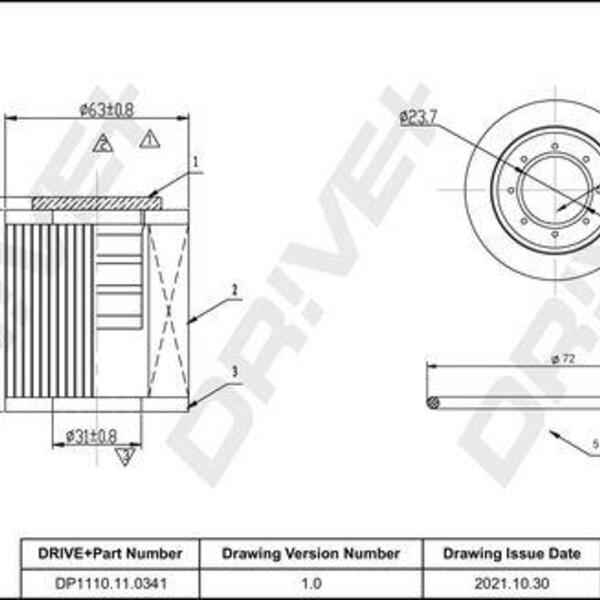 Olejový filtr DRIVE DP1110.11.0341