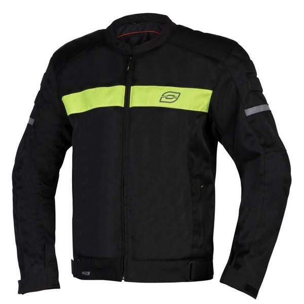 Ozone DART černá fluo žlutá textilní bunda na motorku 8XL