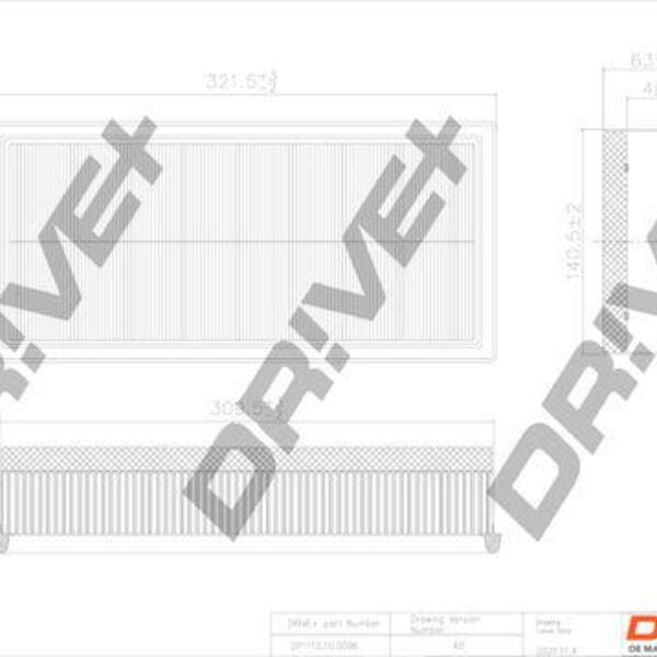 Vzduchový filtr DRIVE DP1110.10.0096