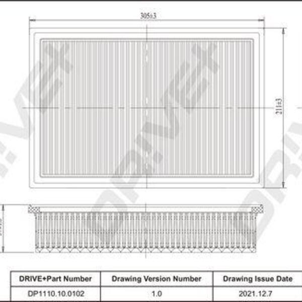 Vzduchový filtr DRIVE DP1110.10.0102