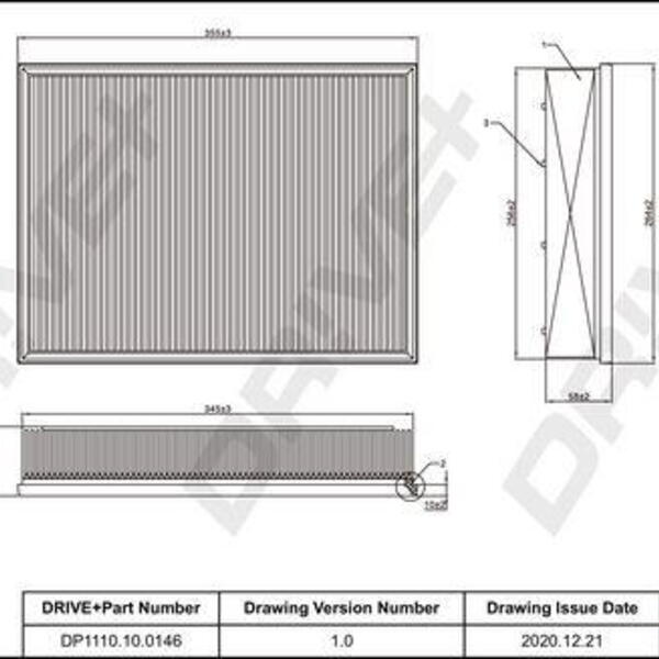 Vzduchový filtr DRIVE DP1110.10.0146
