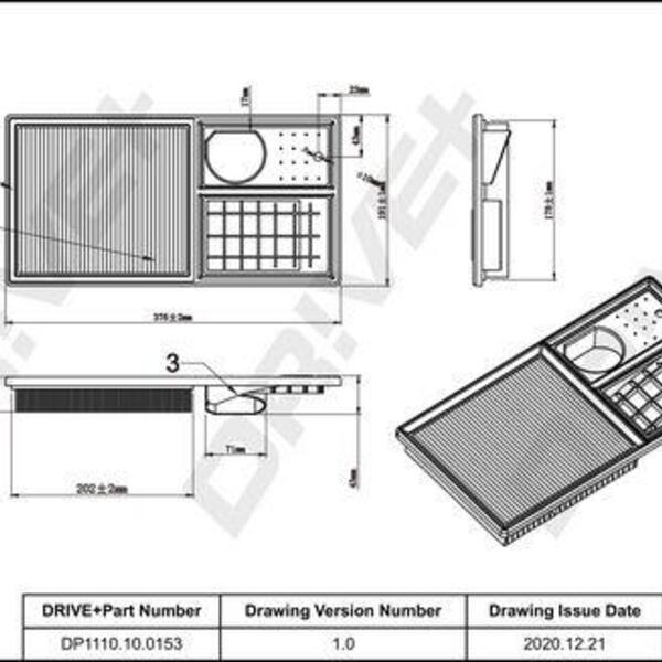 Vzduchový filtr DRIVE DP1110.10.0153