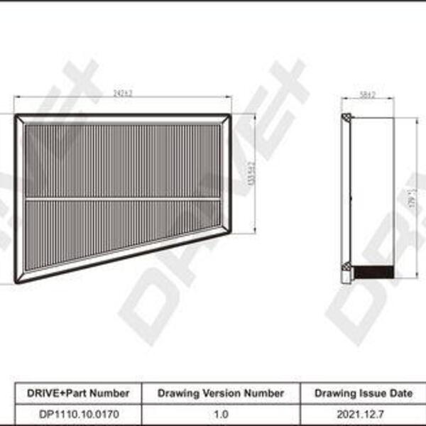 Vzduchový filtr DRIVE DP1110.10.0170