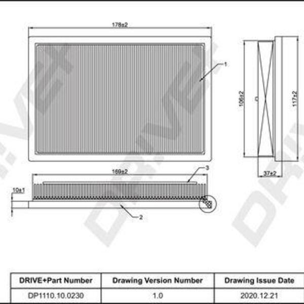 Vzduchový filtr DRIVE DP1110.10.0230