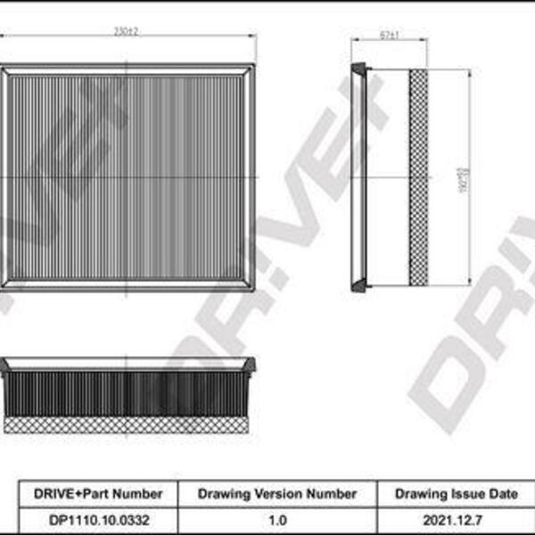 Vzduchový filtr DRIVE DP1110.10.0332