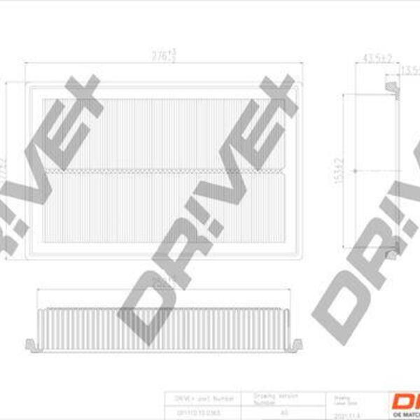 Vzduchový filtr DRIVE DP1110.10.0365