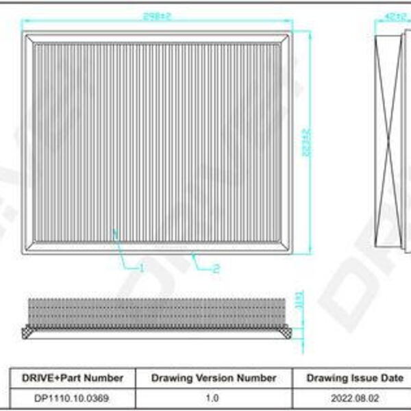 Vzduchový filtr DRIVE DP1110.10.0369