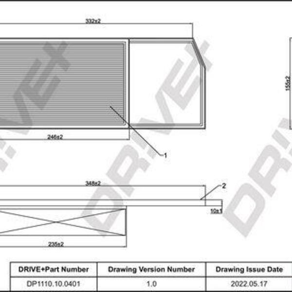 Vzduchový filtr DRIVE DP1110.10.0401