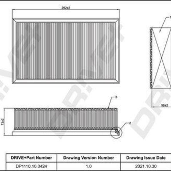 Vzduchový filtr DRIVE DP1110.10.0424