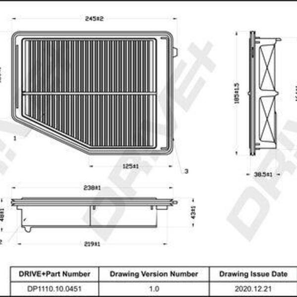 Vzduchový filtr DRIVE DP1110.10.0451
