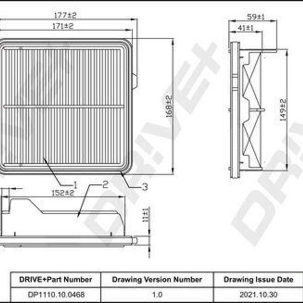 Vzduchový filtr DRIVE DP1110.10.0468