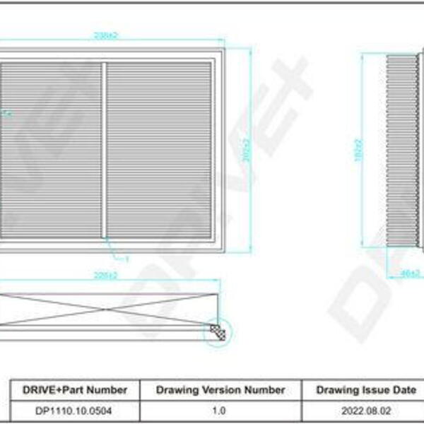 Vzduchový filtr DRIVE DP1110.10.0504