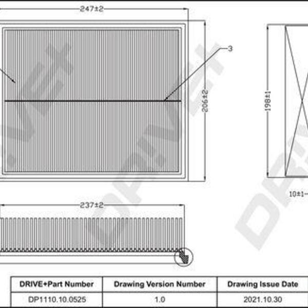 Vzduchový filtr DRIVE DP1110.10.0525