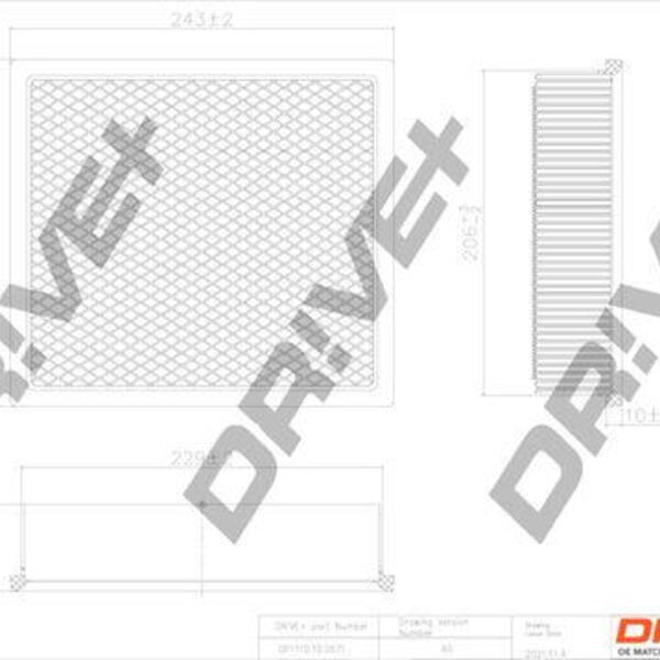 Vzduchový filtr DRIVE DP1110.10.0571