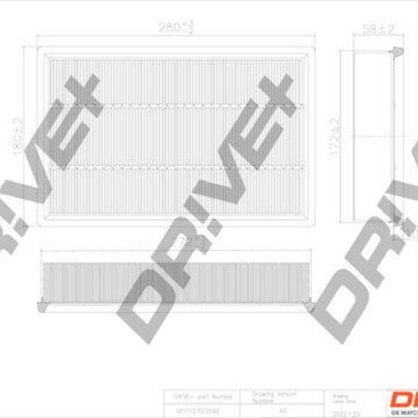 Vzduchový filtr DRIVE DP1110.10.0592