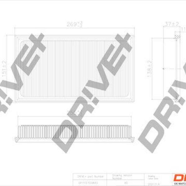 Vzduchový filtr DRIVE DP1110.10.0643