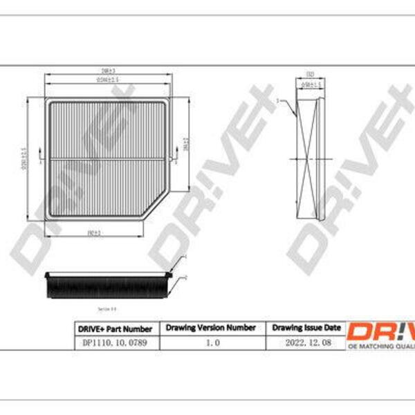 Vzduchový filtr DRIVE DP1110.10.0789